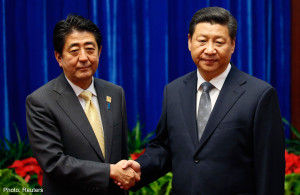 Chinese President Xi Jinping and Japanese PM Shinzo Abe